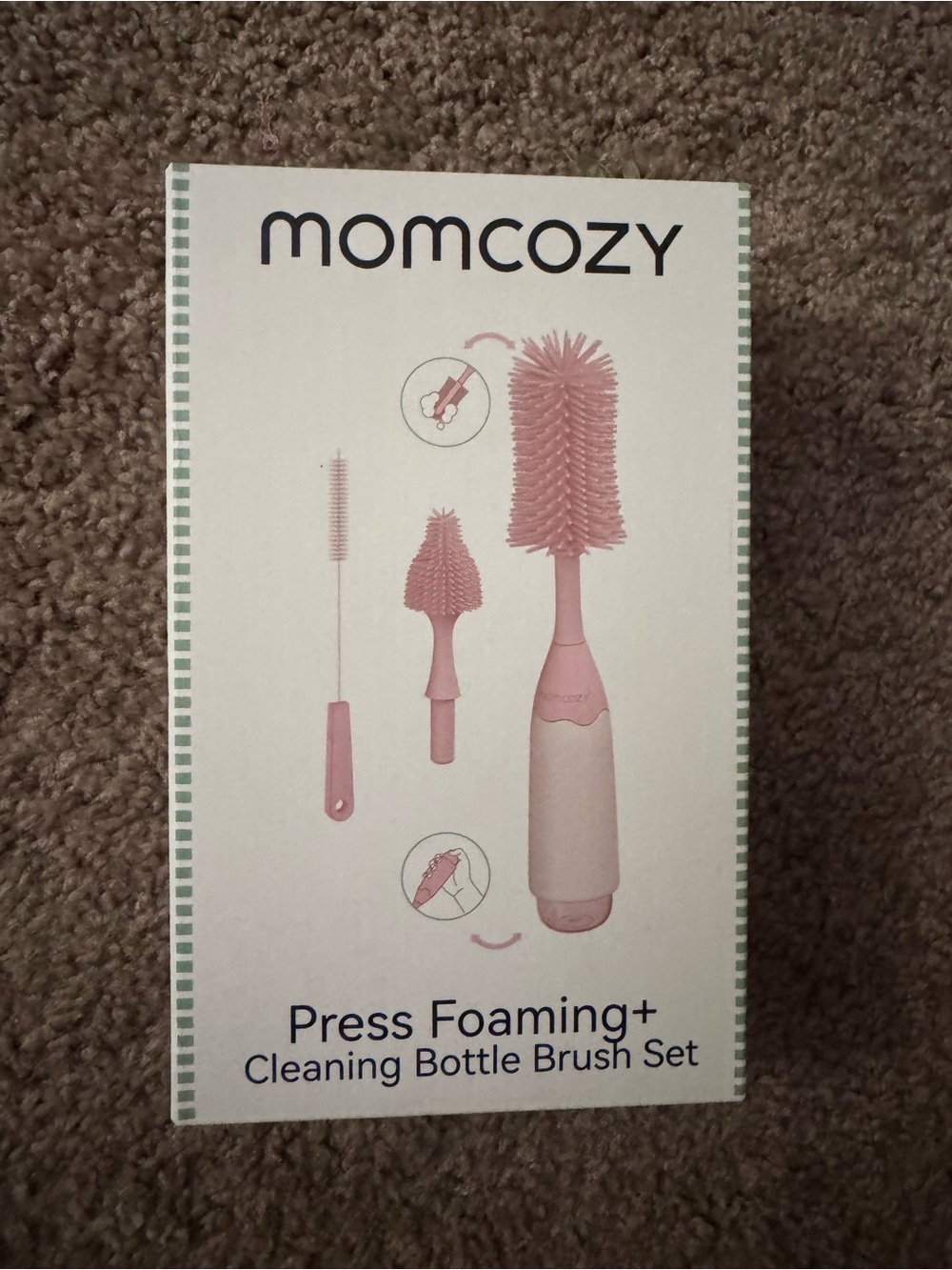 Momcozy Press Foaming+ Bottle Brush Set — Pink
